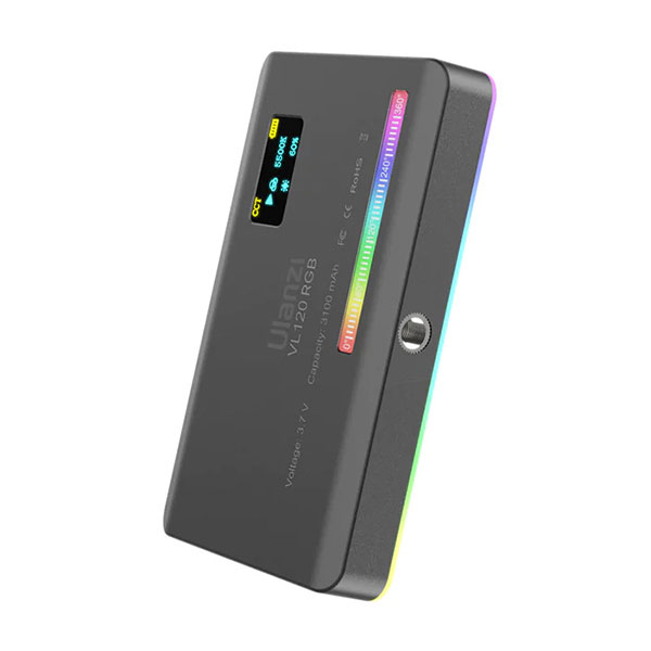 ULANZI VL120 RGB - Pannello LED Portatile 120 LED Con RGB, Temperatura Colore 2500-9000K, 20 Effetti Luce, Batteria 3100mAh, Per Fotografia E Video